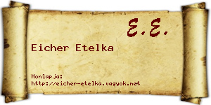 Eicher Etelka névjegykártya